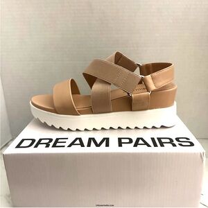 Dream Pairs Women's Beige “Charlie-5” Wedge Sandals